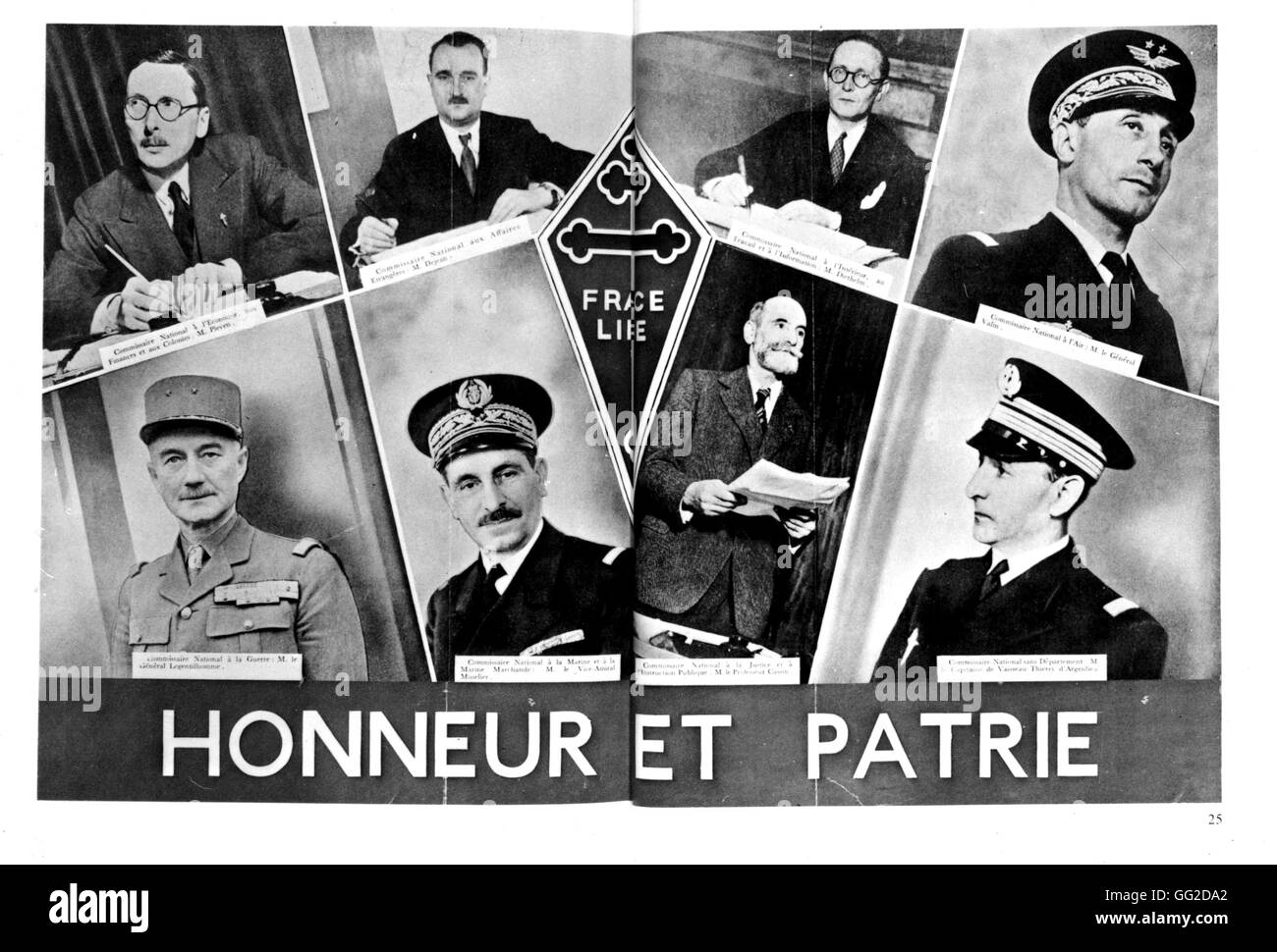 Government of London. Liberated France March 27 1943 France - World War 2 Paris. National Library Stock Photo