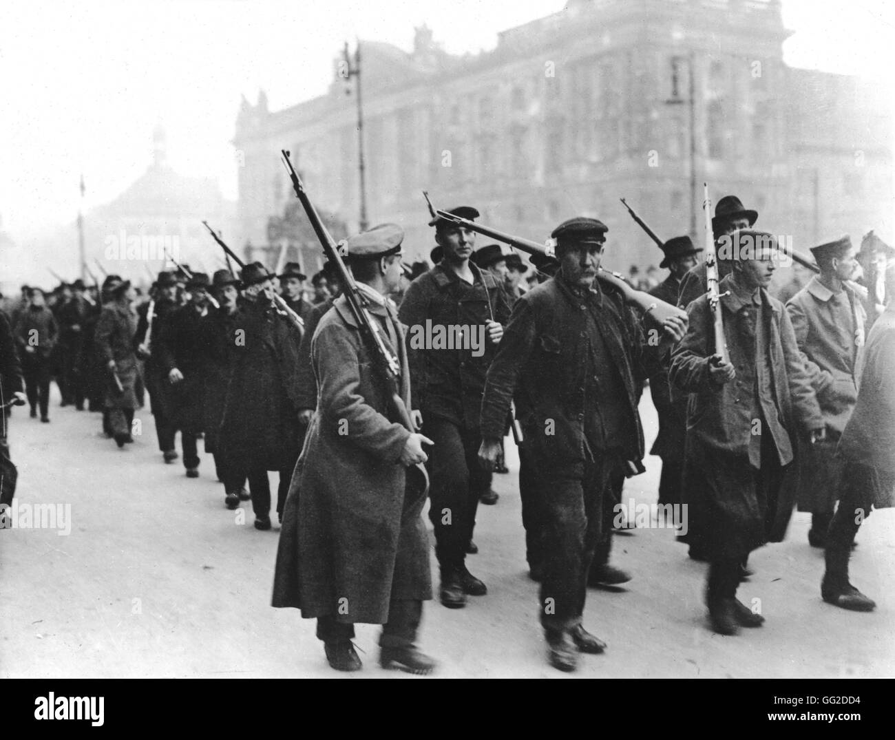 Spartacist demonstration November 1918 Germany - Spartacist revolution Stock Photo