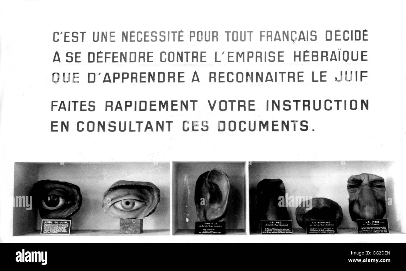 Vichy Government. Antisemitic exposition 1941 France - World War II Paris. National Library Stock Photo