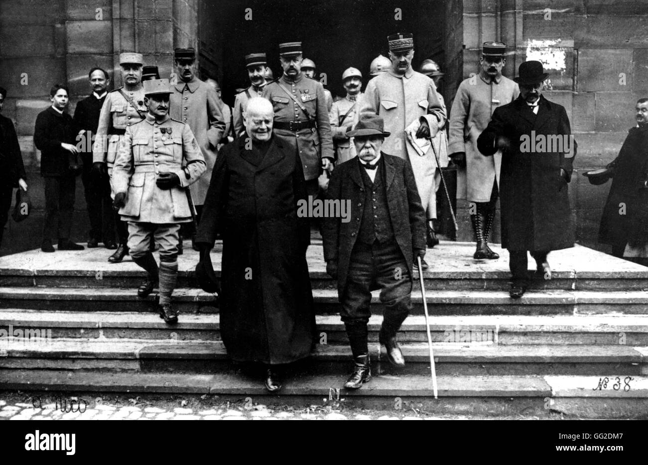 Clemenceau with a preacher 1916 World War I Stock Photo