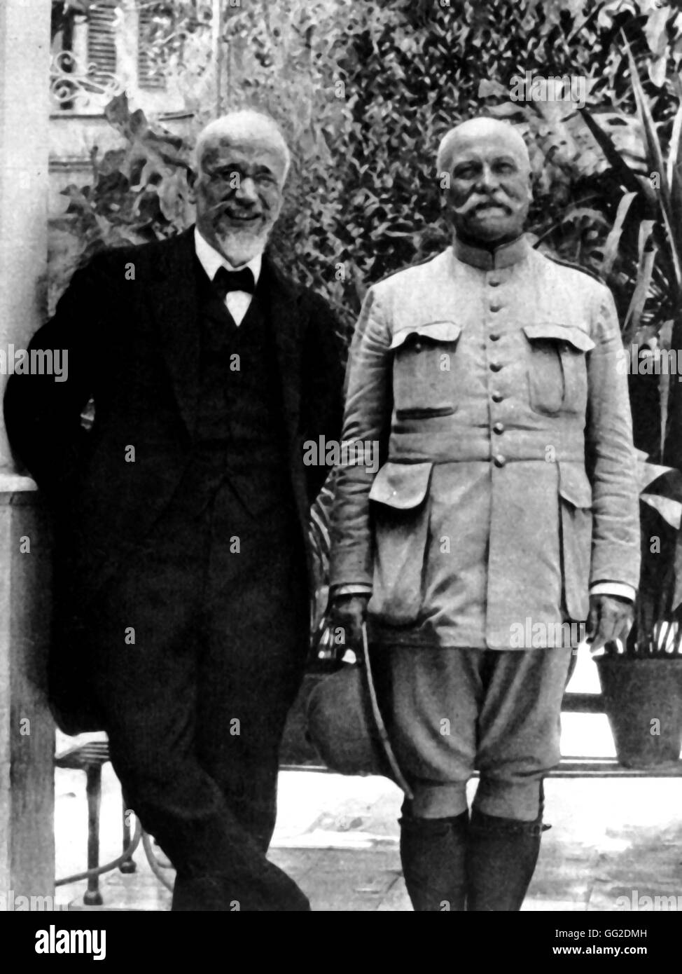 Venizelos and General Regnault July 1917 France - World War I Stock Photo