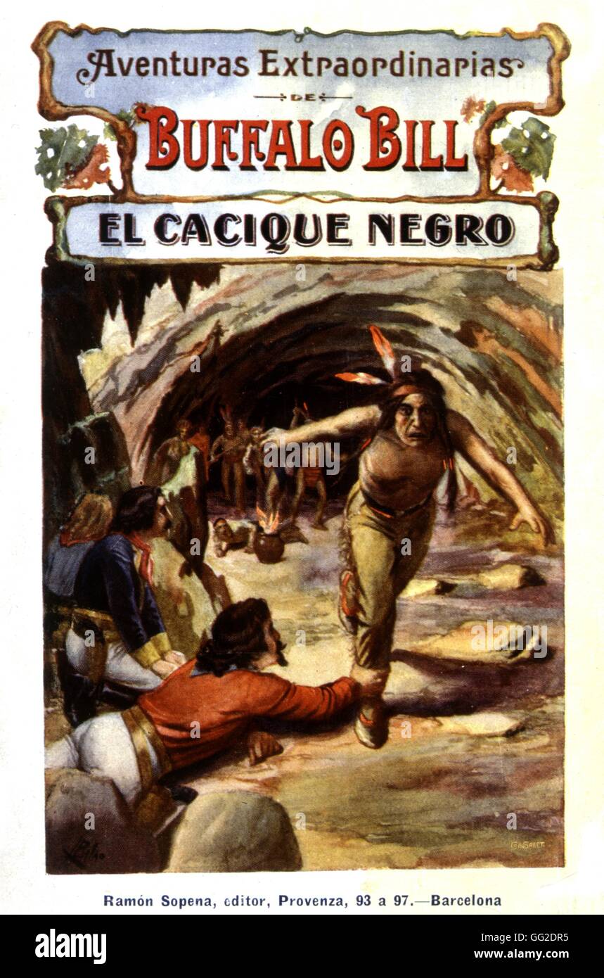 Buffalo Bill's extraordinary adventures. The Black cacique. Spanish edition 19th century France Stock Photo