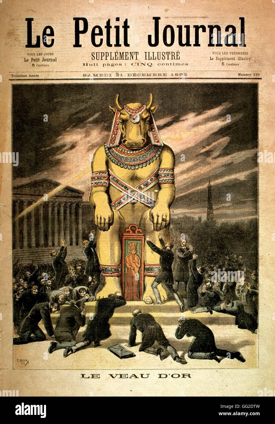 Golden Veal, in 'Le Petit journal' December 31, 1892 Stock Photo