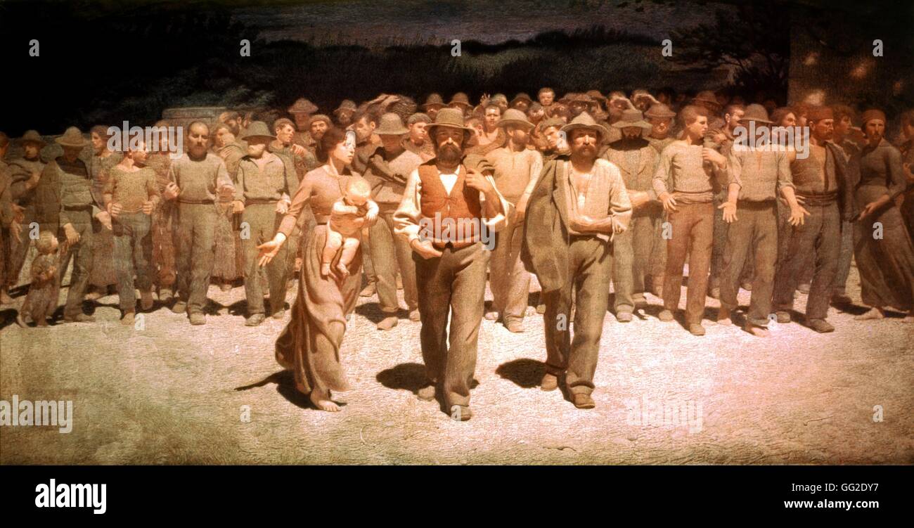 Giuseppe Pelliza da Volpedo The fourth State (The proletarians)  1901 Italy Milan. Modern Art Gallery Stock Photo