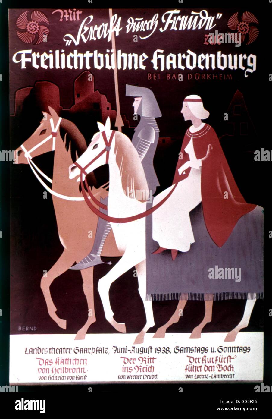Propaganda poster Organization of leisures and Nazi propaganda 20th century Germany Stock Photo