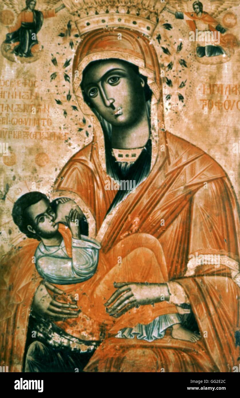 Makarios Galatis Madonna with Child 1784 Byzantine art Athens, Byzantine Museum Stock Photo