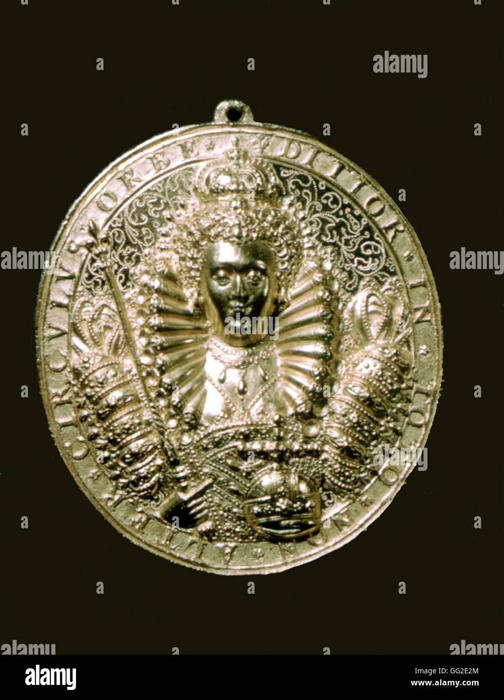 Elizabeth I of England: The Armada medal 1572 England London, British museum Stock Photo