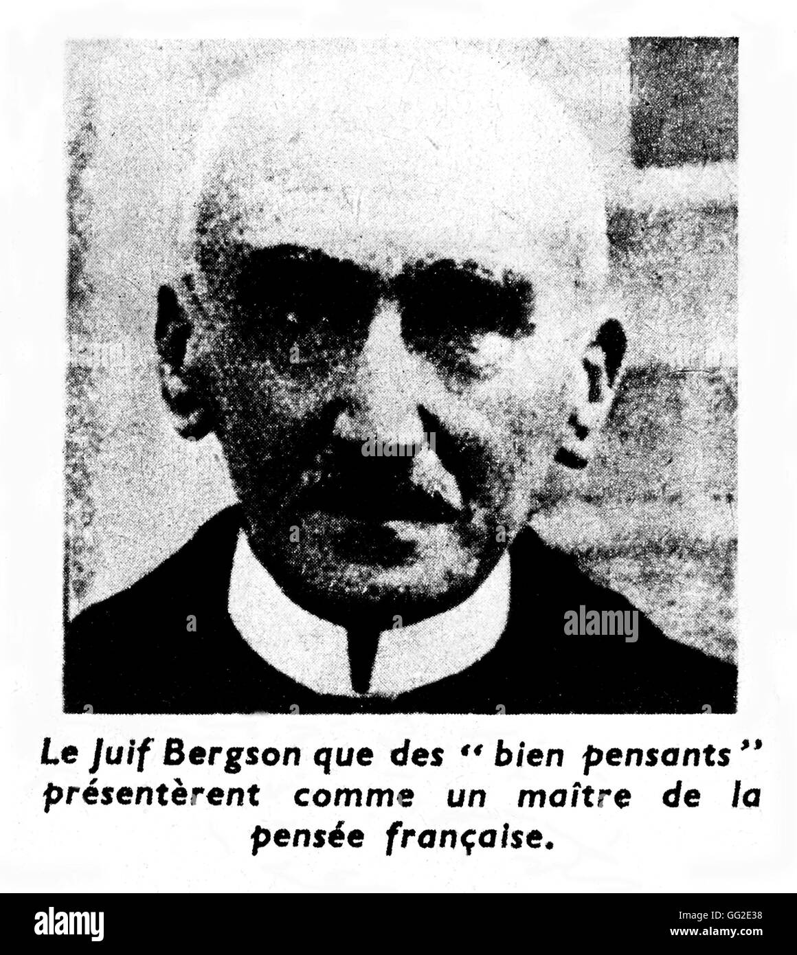 Vichy governement: Anti-Semitic propaganda Portrait of Bergson 1939-1944 France, Second World War war Stock Photo