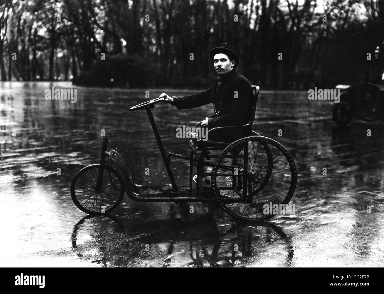 Bicycle contest for disabled ex-servicemen January 1920 France, World War I Stock Photo
