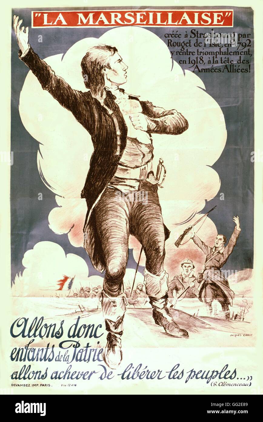 Propaganda poster: 'The Marseillaise' 1918 France, World War I Stock Photo