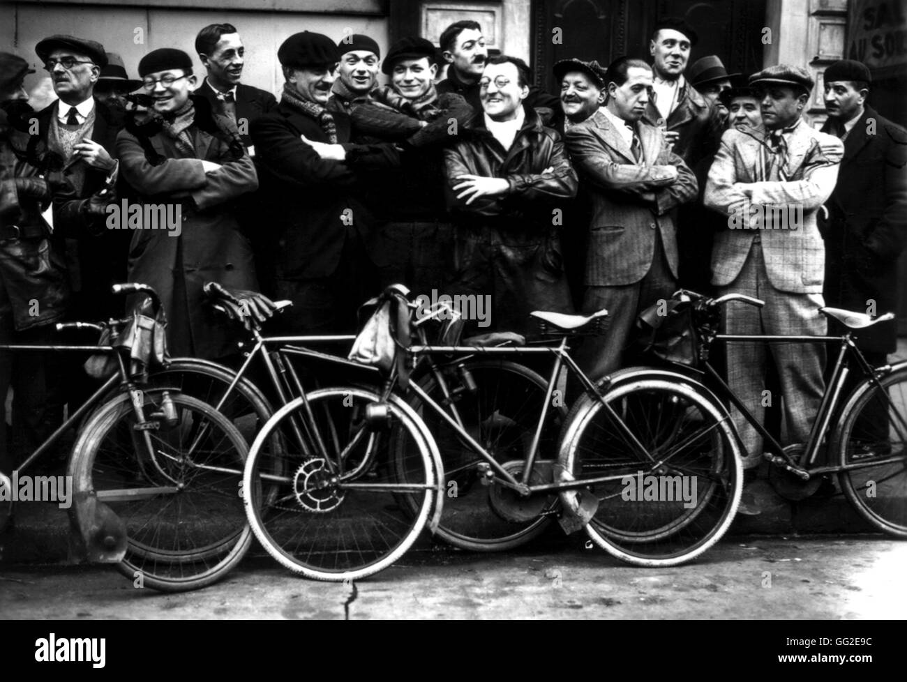 General strike and demonstration in Paris February 1934 Stock Photo