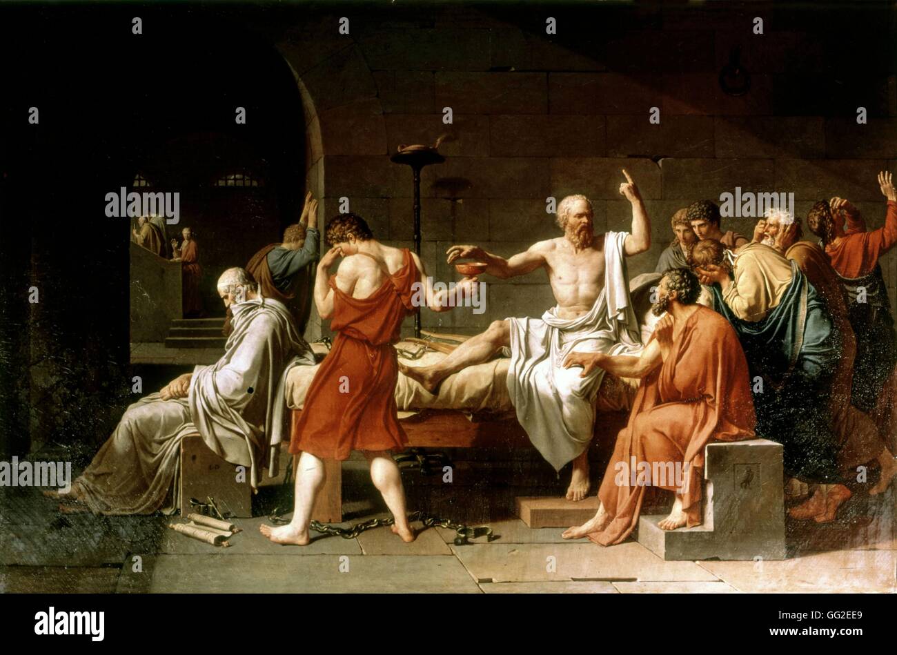 Jacques Louis David French school The Death of Socrates 1787 Oil on canvas (129.5 x 196.2 cm) New York, The Metropolitan Museum of Art Stock Photo