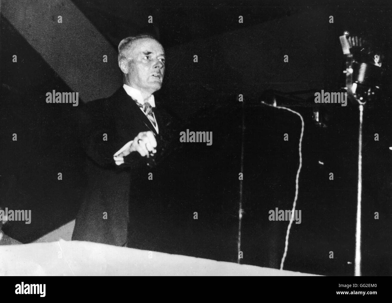 Speech of German industrialist Alfred Krupp  1933 Germany Paris. Bibliothèque nationale Stock Photo