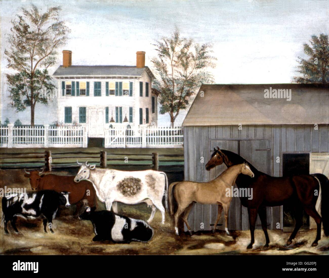 American anonymus, The cowshed Late 19th century Washington. National gallery of art Stock Photo
