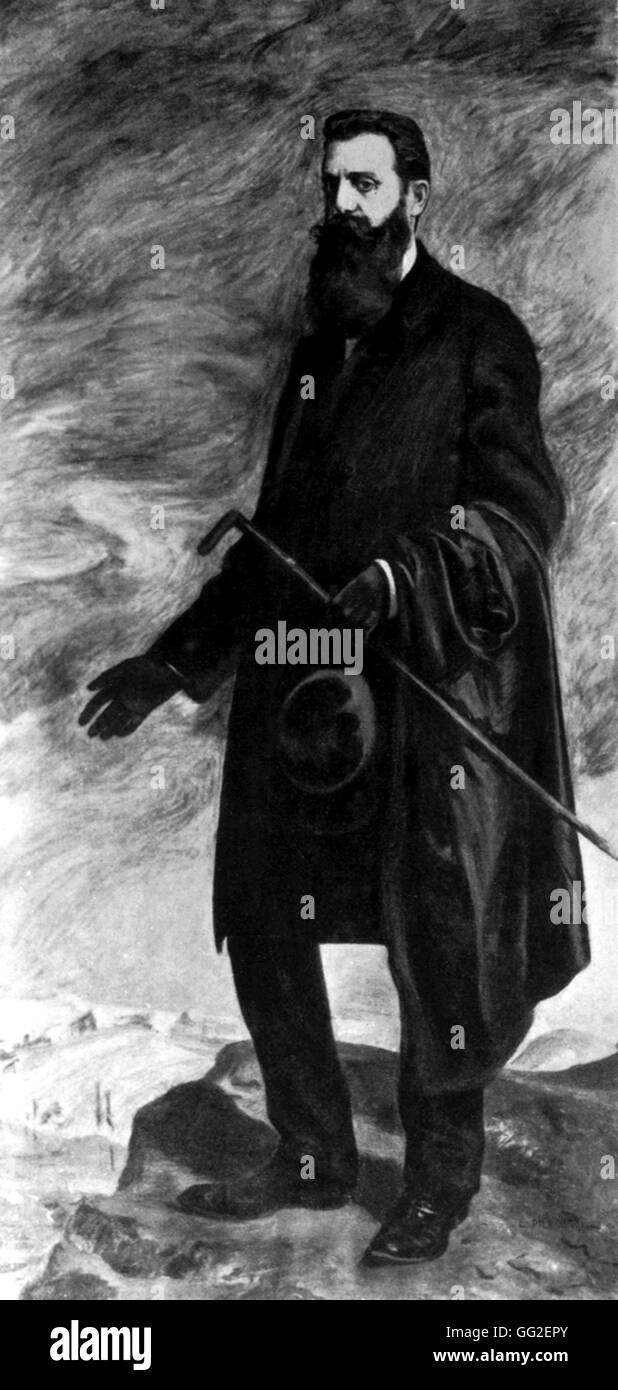 Portrait of T. Herzl 19th century Zionism Stock Photo
