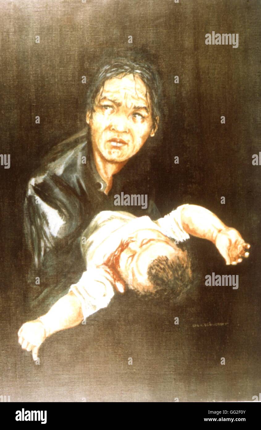 Painting by Kennett J. Scowcroft, 'The innocent' 1967 Vietnam War U.S. Army Stock Photo