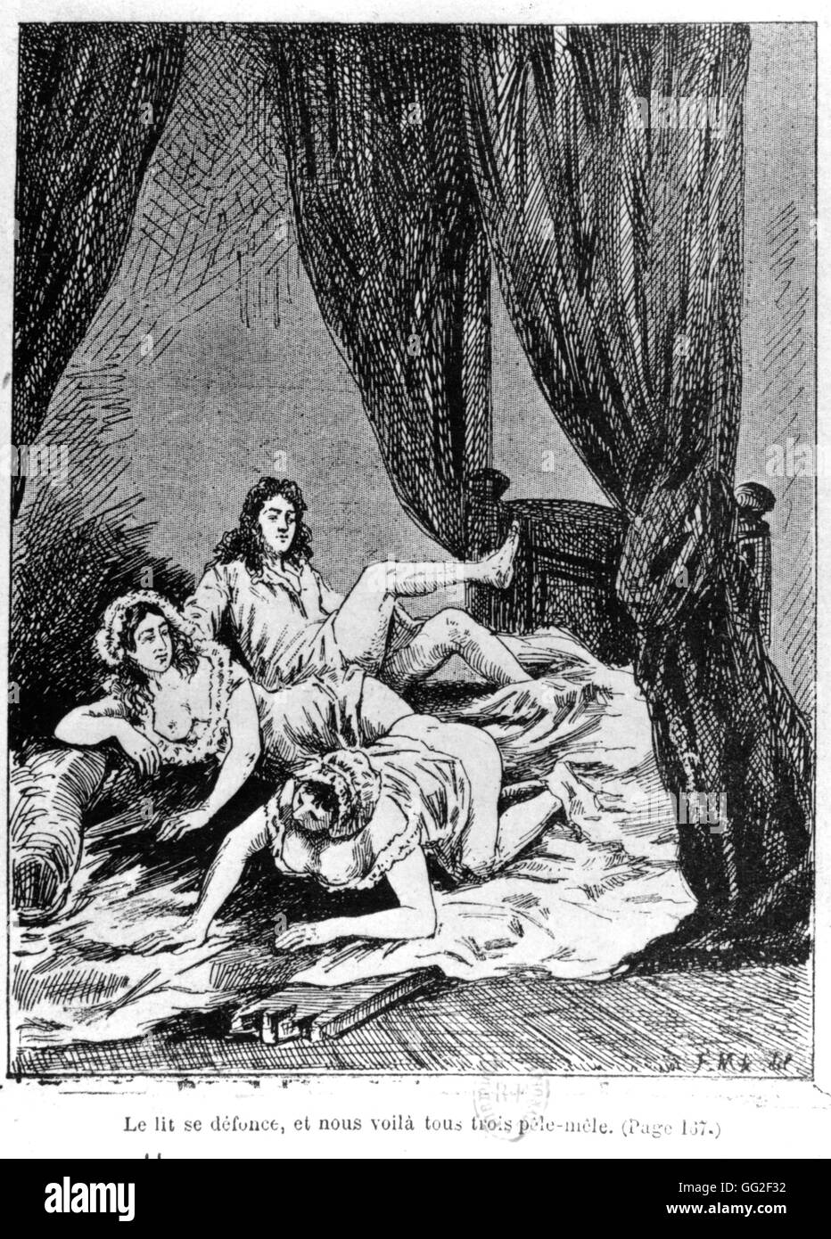 Scene from 'Histoire de ma vie' by Casanova. 19th century Stock Photo