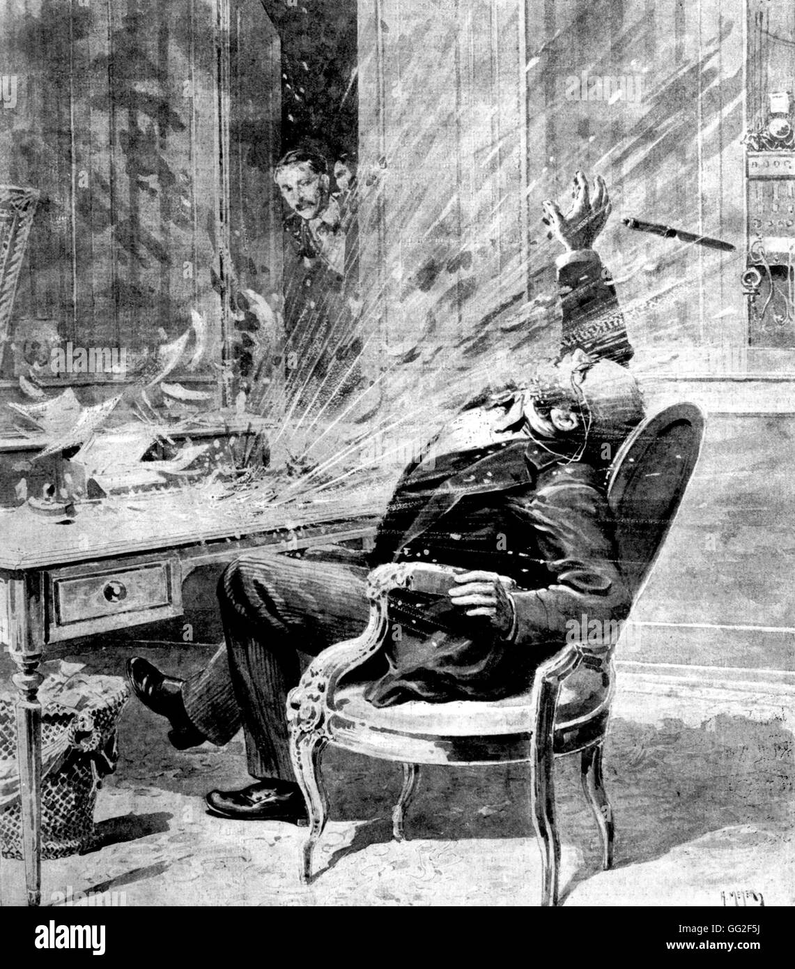Anarchist assassination attempt at Mr. de Rothschild's place September 1895 France Stock Photo