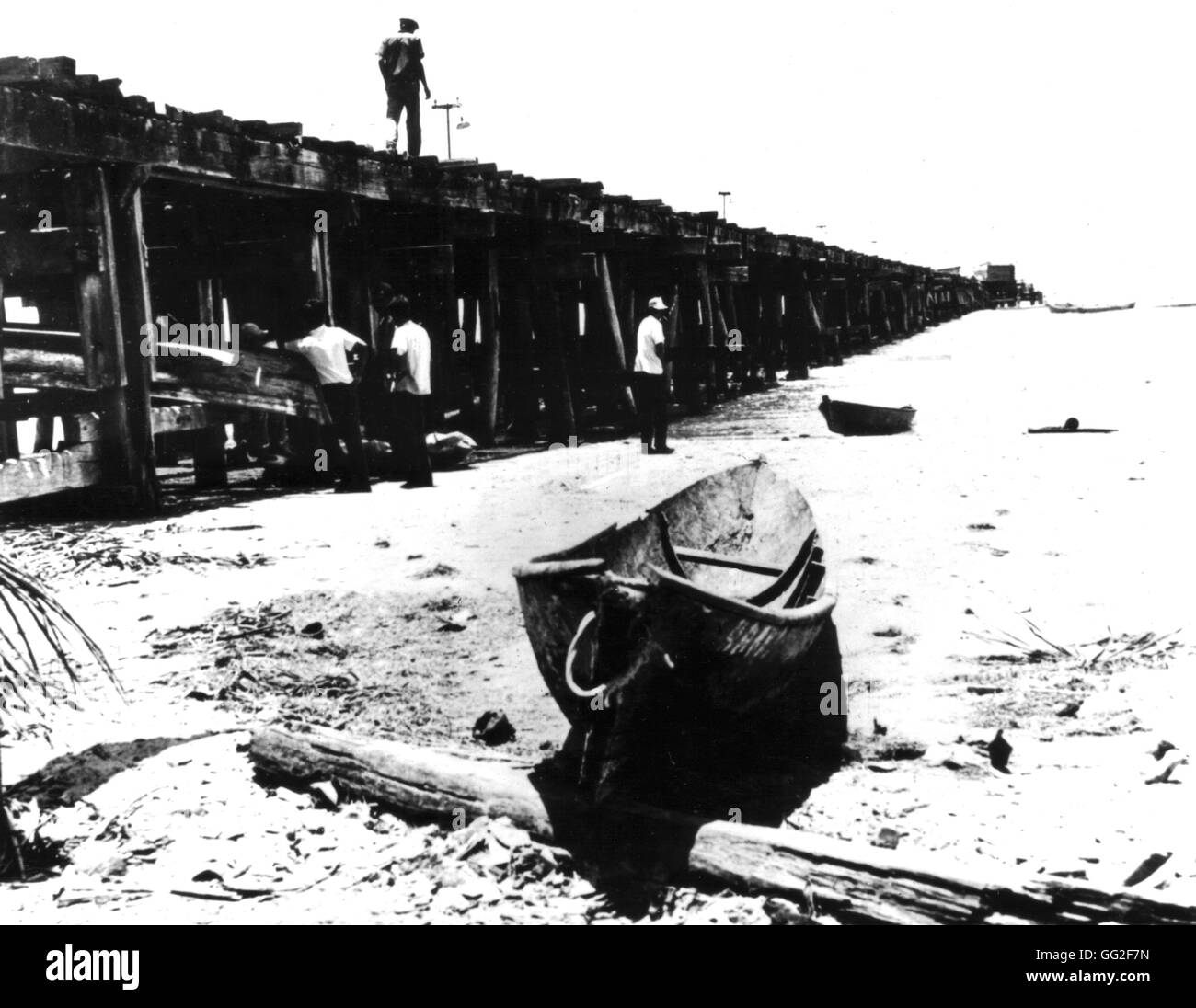 Puerto Cabezas quay, where the C.I.A. mercenary invasion against Cuba started. 1961 Nicaragua Stock Photo