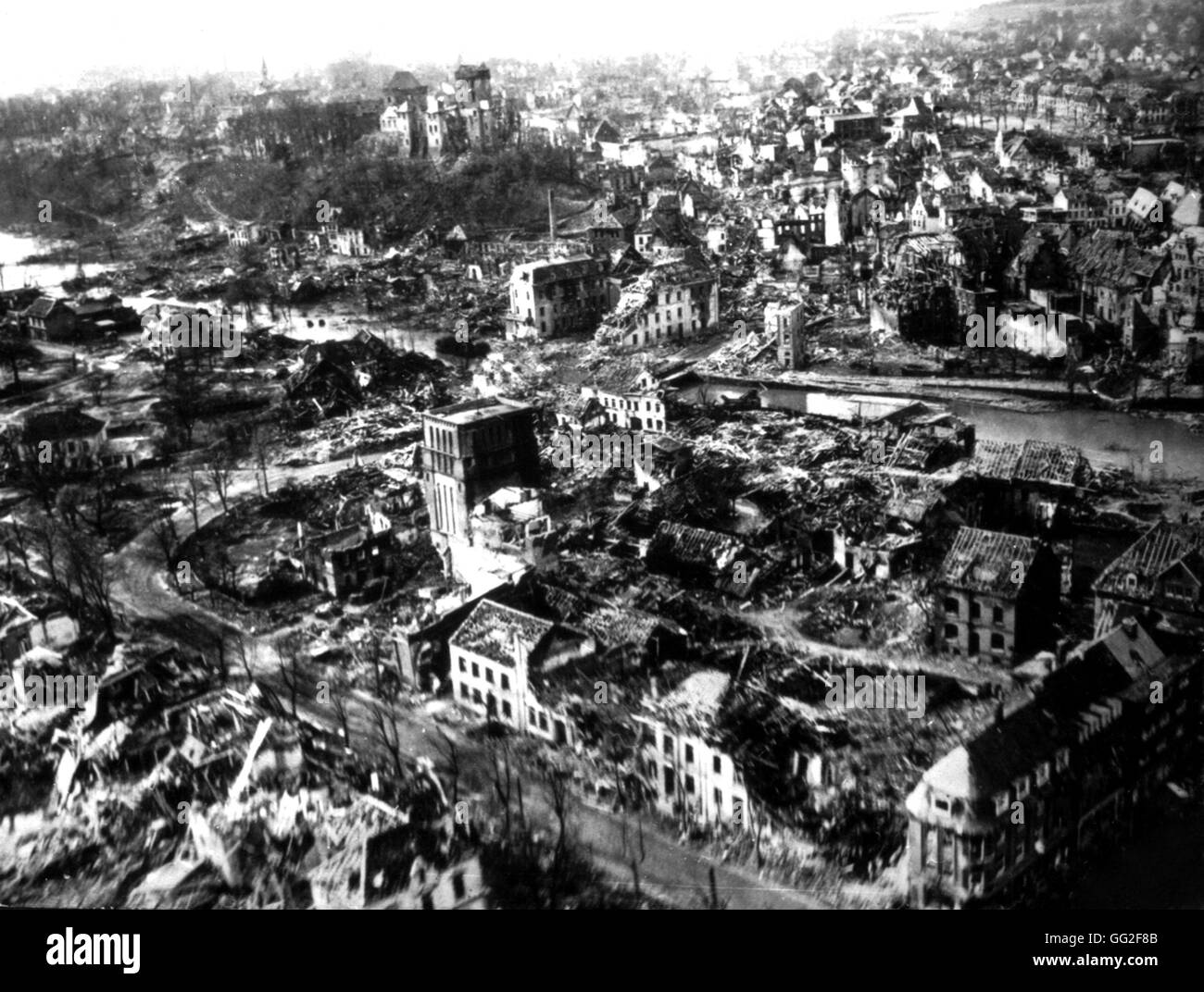 Berlin reduced to rubble and ruins  May 1945  Germany Stock Photo