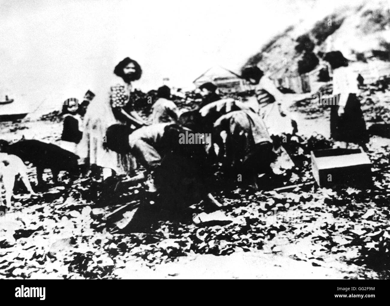Work in the nitrate mines Chile, early 20th century Stock Photo