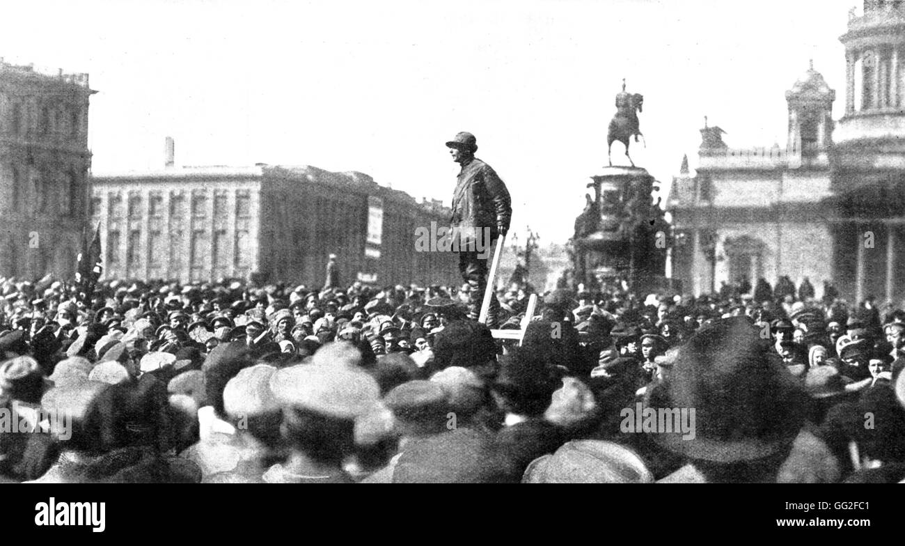 Pacifists demonstration May 1st, 1917 Russia - World War I Stock Photo