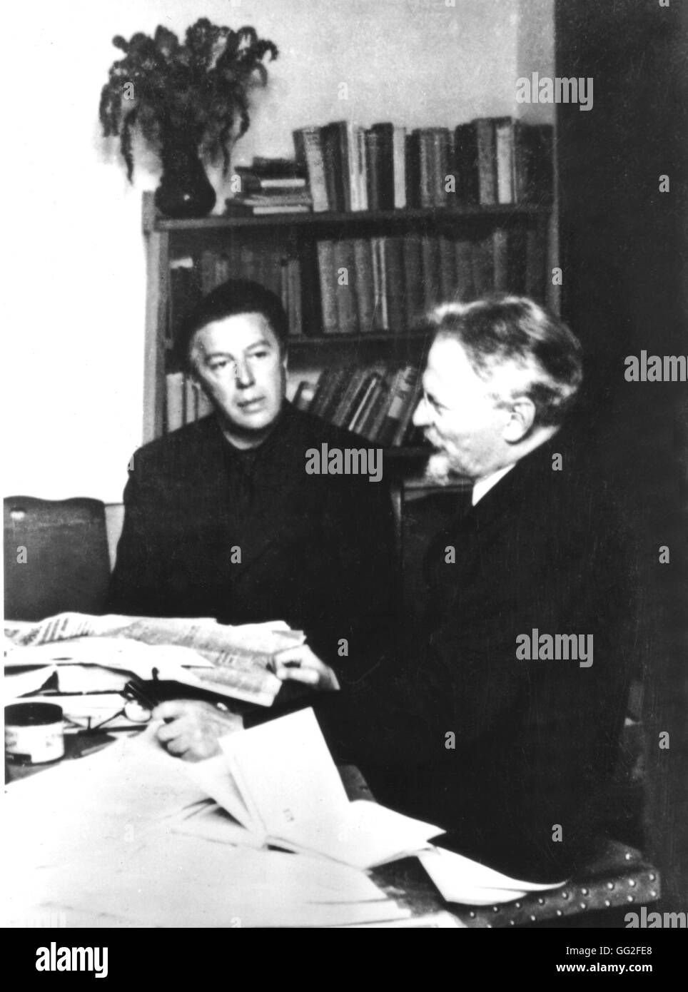Leon Trotsky and André Breton in Mexico City 1938 Mexico Stock Photo