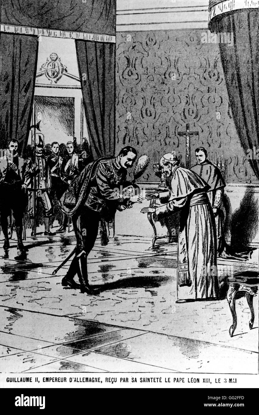 William II of Germany received by Pope Leo XIII May 3, 1903 Italy Stock Photo