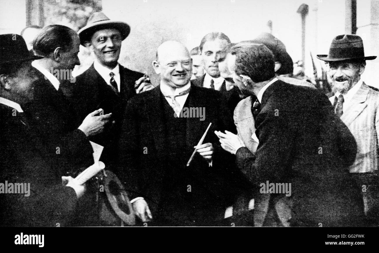 Interwar period.  Gustav Stresemann after the outcome of the Locarno agreements. Stock Photo