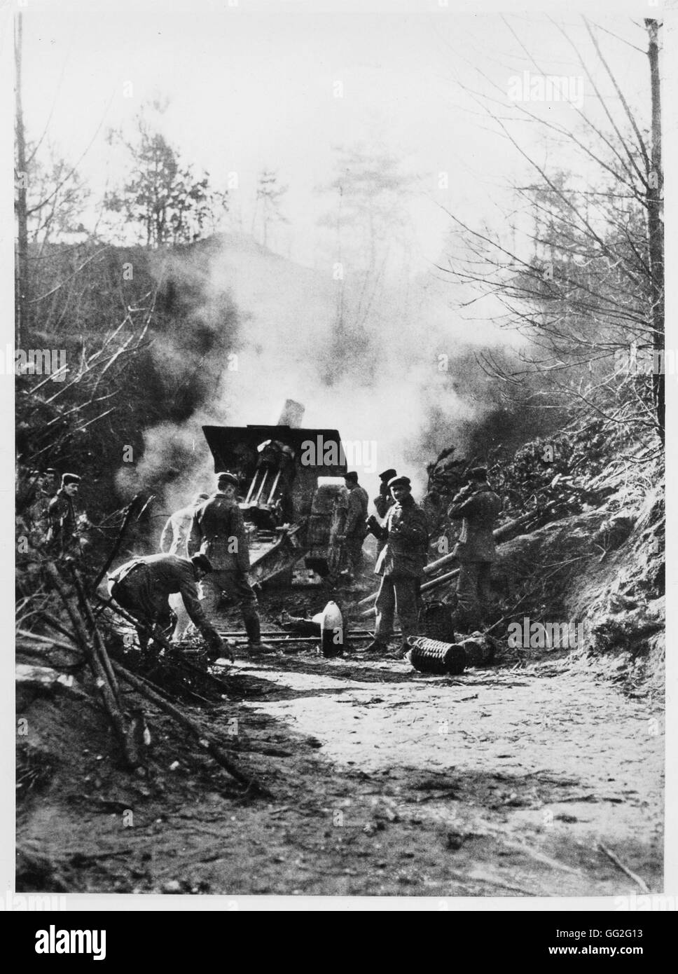 German Artillery at Verdun, France. 1916 Stock Photo