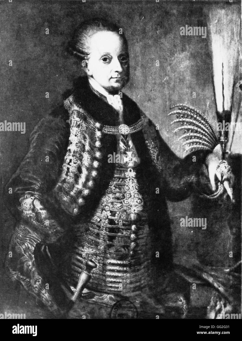 Portrait of Prince Nikolaus I, Prince Esterhazy, Hungarian politician. 18th century Stock Photo