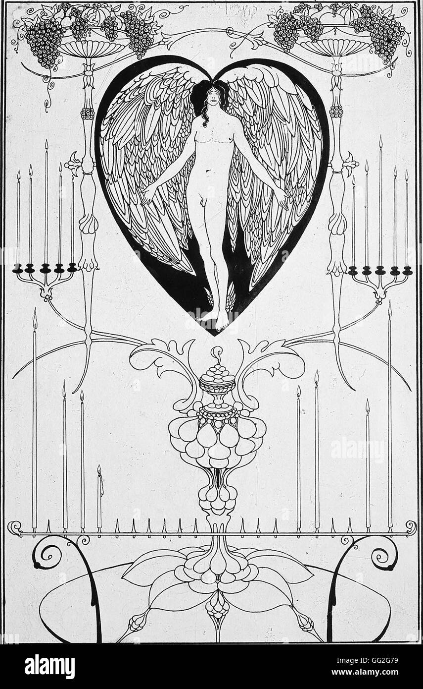 Aubrey Beardsley English school The Mirror of Love Lithograph London, Victoria & Albert Museum Stock Photo
