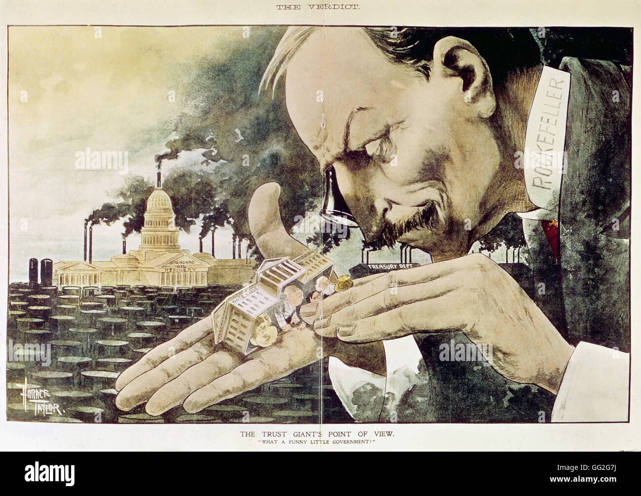 Horace Taylor American School Banker Rockefeller 1839 1937 Satirical 