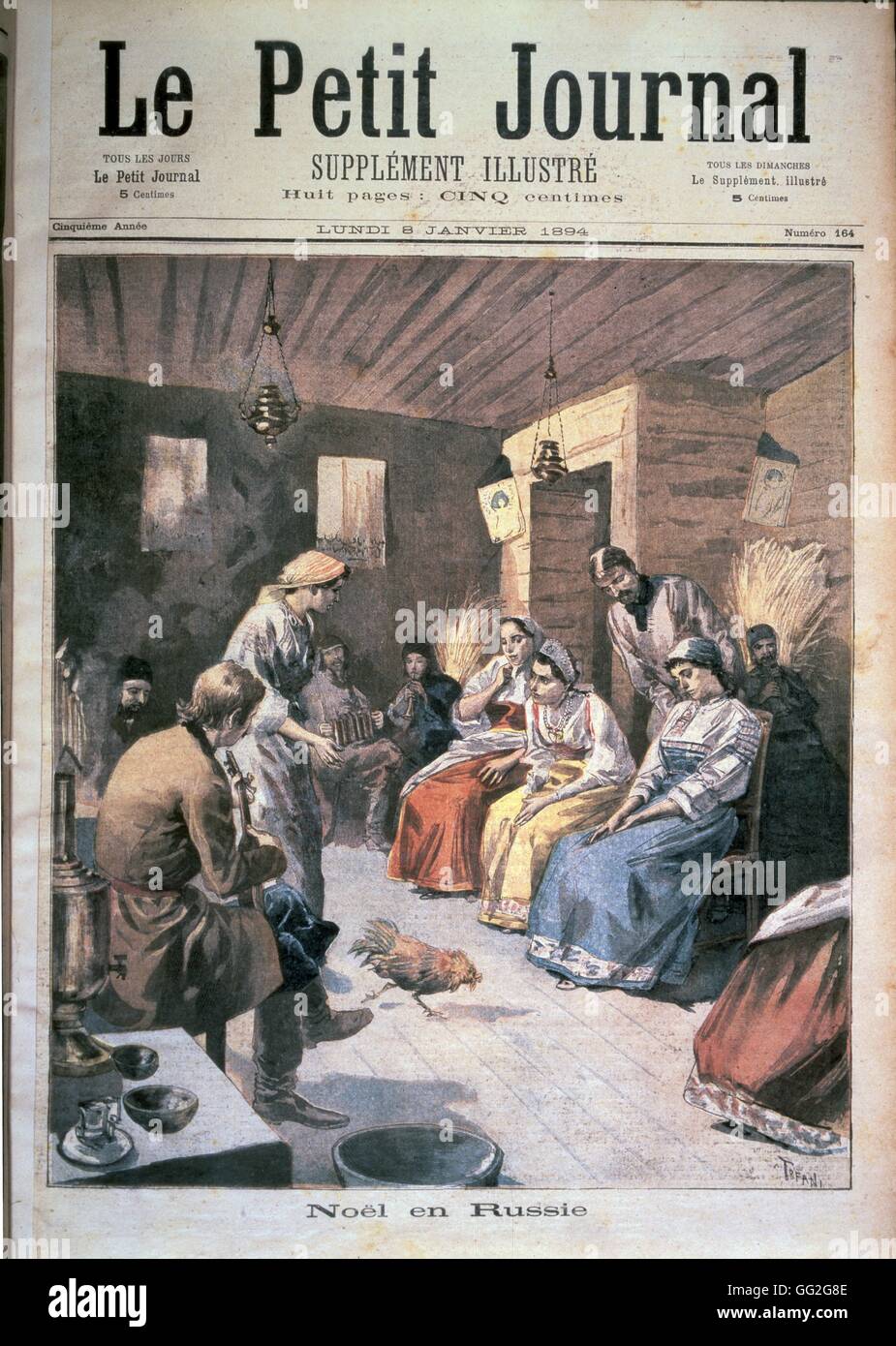 Christmas in Russia in. 'Le Petit Journal' January 8, 1894 Stock Photo