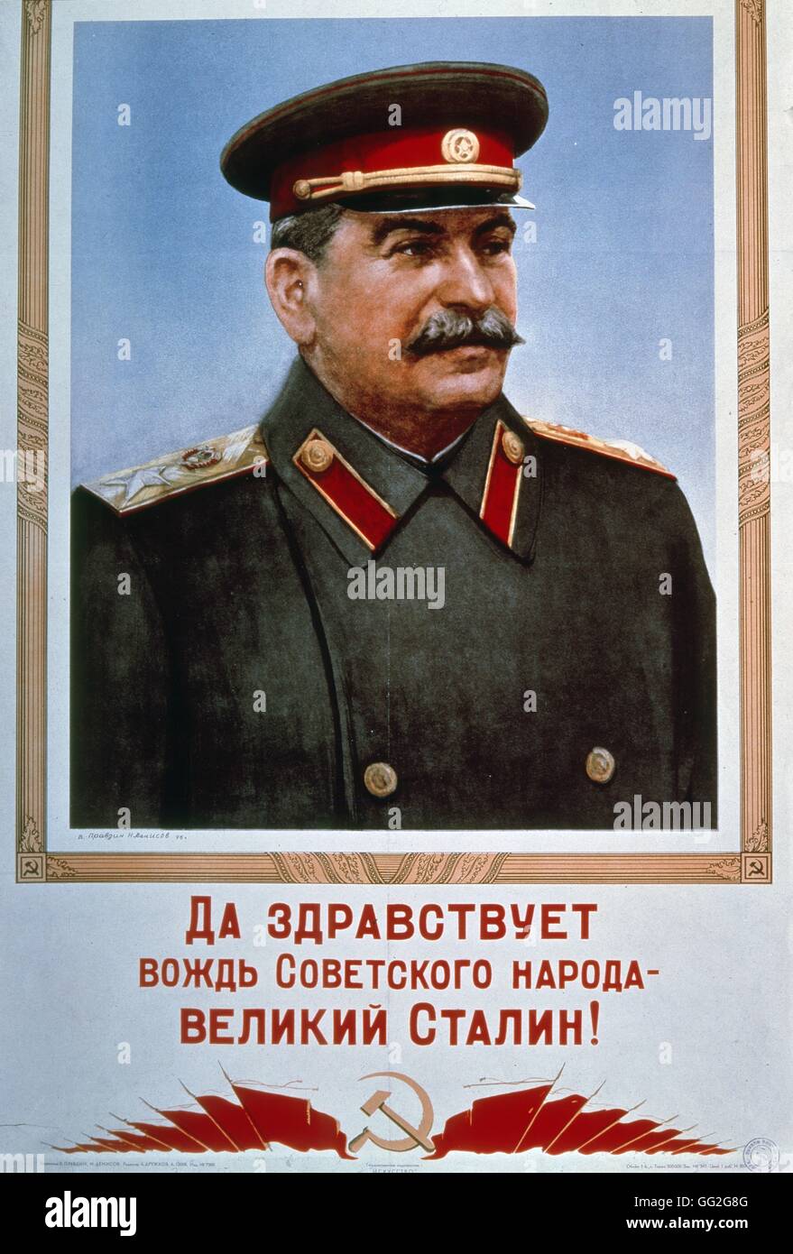 Poster representing Joseph Staline 20th century Private collection Stock Photo