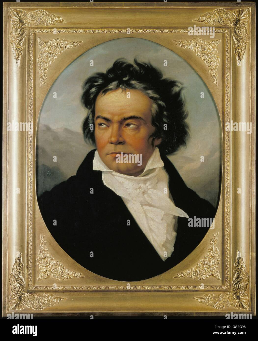 Ferdinand Schimon German school Portrait of Ludwig van Beethoven 1819 Oil on canvas (59 x 46 cm) Bonn, Beethoven Haus Stock Photo