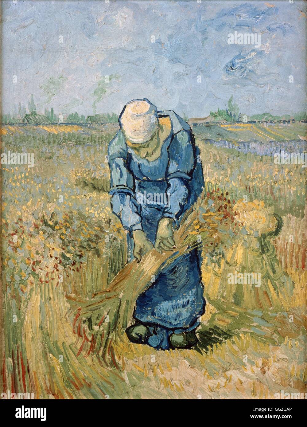 Vincent van Gogh Dutch school Peasant Woman Binding Sheaves (after Millet) September 1889 Oil on canvas (43.2 x 33.2 cm) Amsterdam, Van Gogh museum Stock Photo