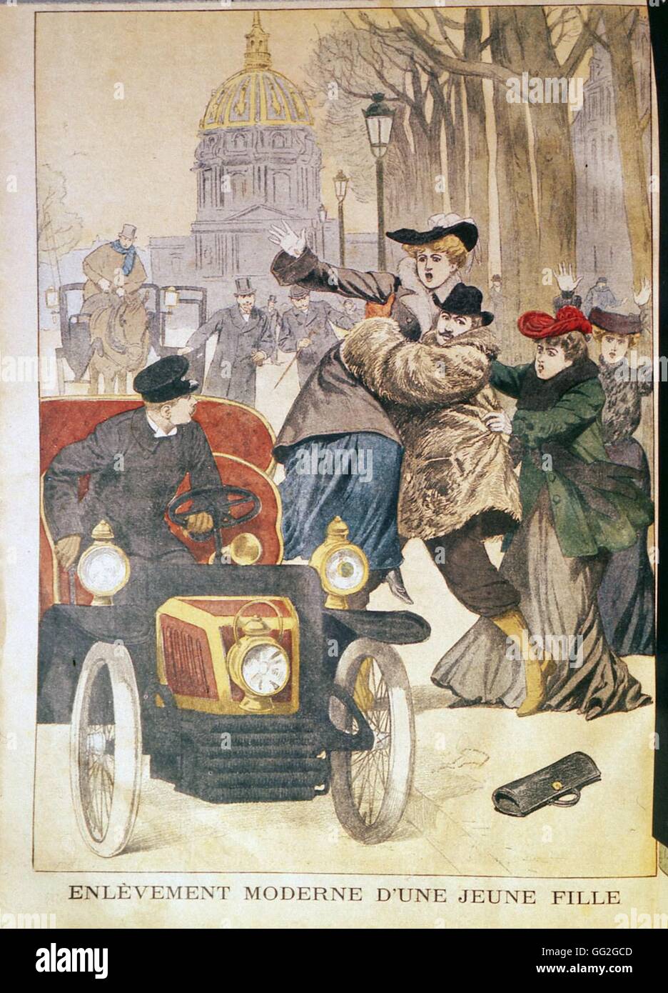 Abduction of a young woman in Paris in. 'Le Petit Journal' December 21, 1902 Stock Photo