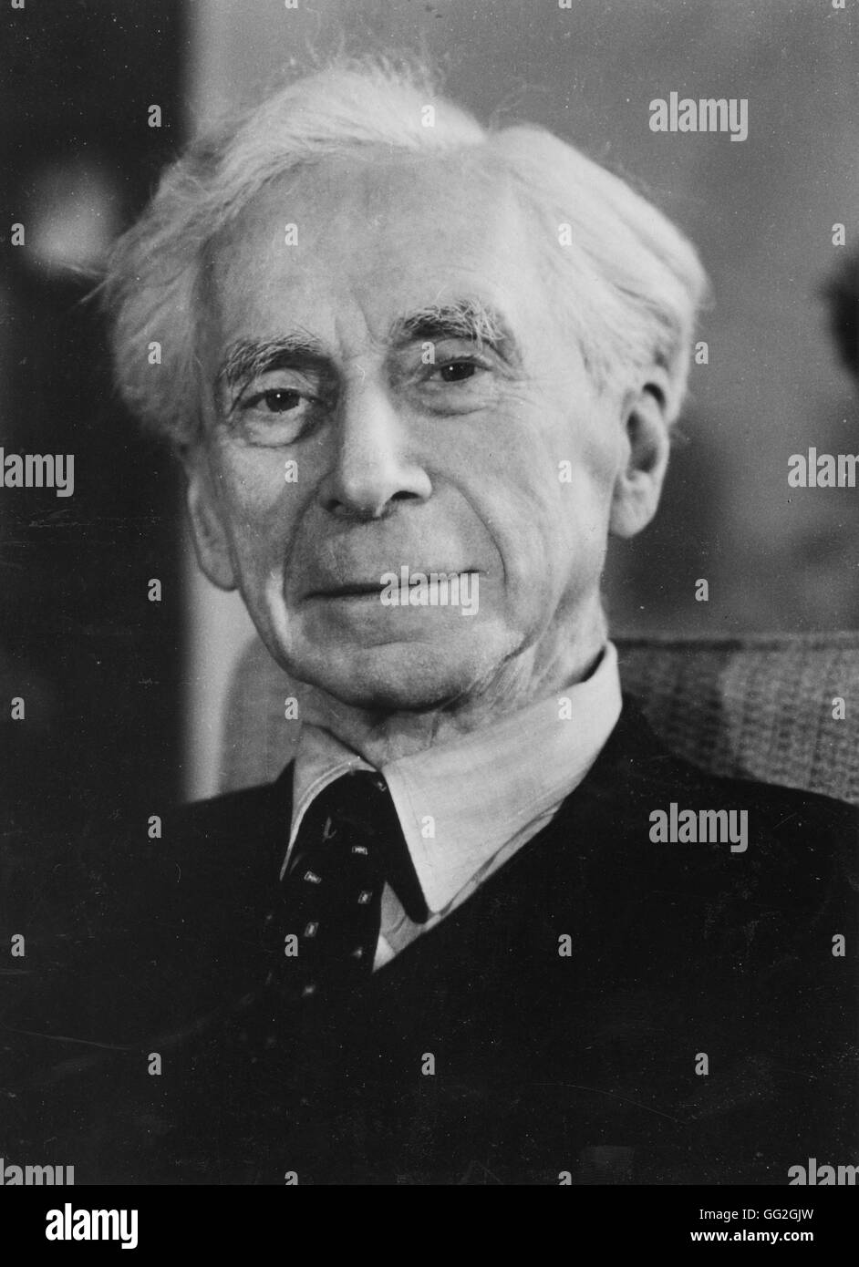 Bertrand Russell (1872-1970). British philosopher and Nobel Prize winner in literature. Photographic portrait. 1950s. Stock Photo