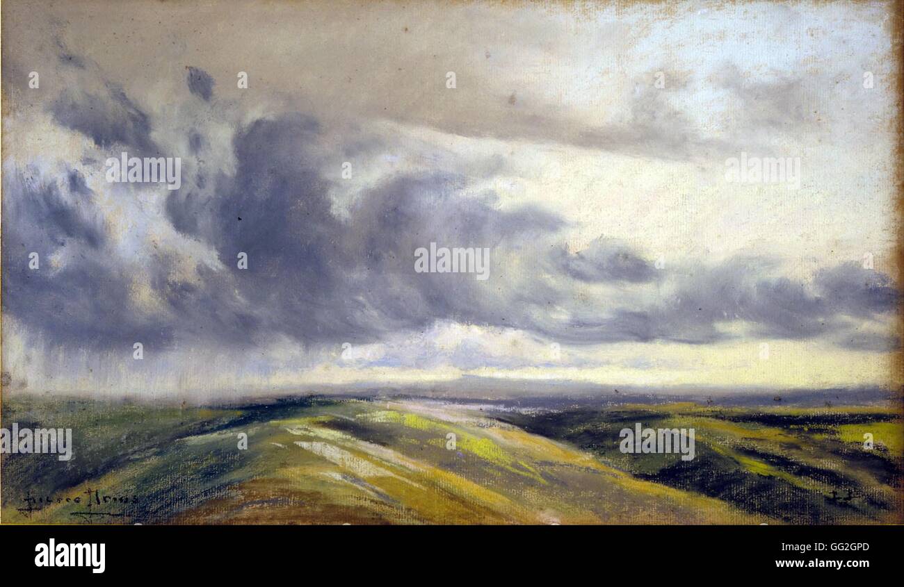Pierre Ernest Prins French school Studies of the sky in Colombel, Tarn, France Etude de ciel à Colombel, Tarn 19th century Private collection Stock Photo