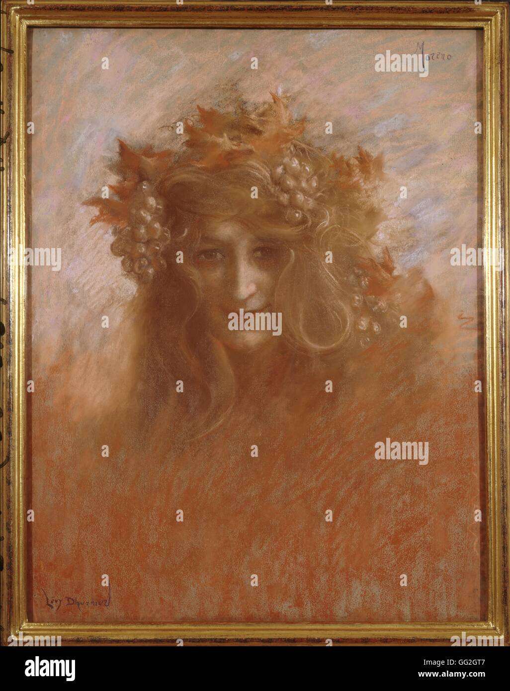 Lucien Lévy-Dhurmer French school Portrait of Marguerite Moreno c.1899 Pastel (51 x 46 cm) Private collection Stock Photo