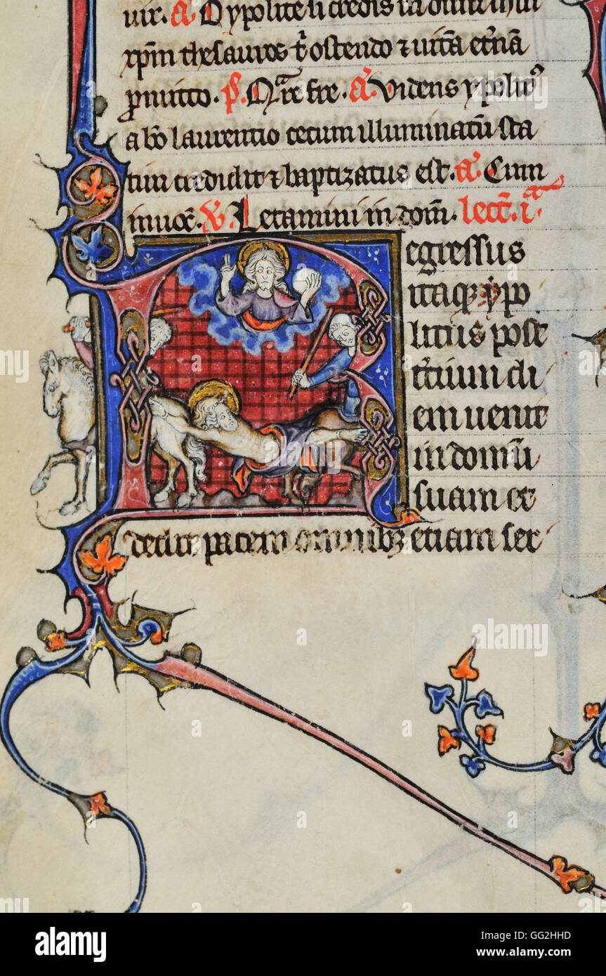 Saint Hippolytus Breviary For Paris Folio 371 Early 14th Century Manuscript Parchment Stock Photo Alamy