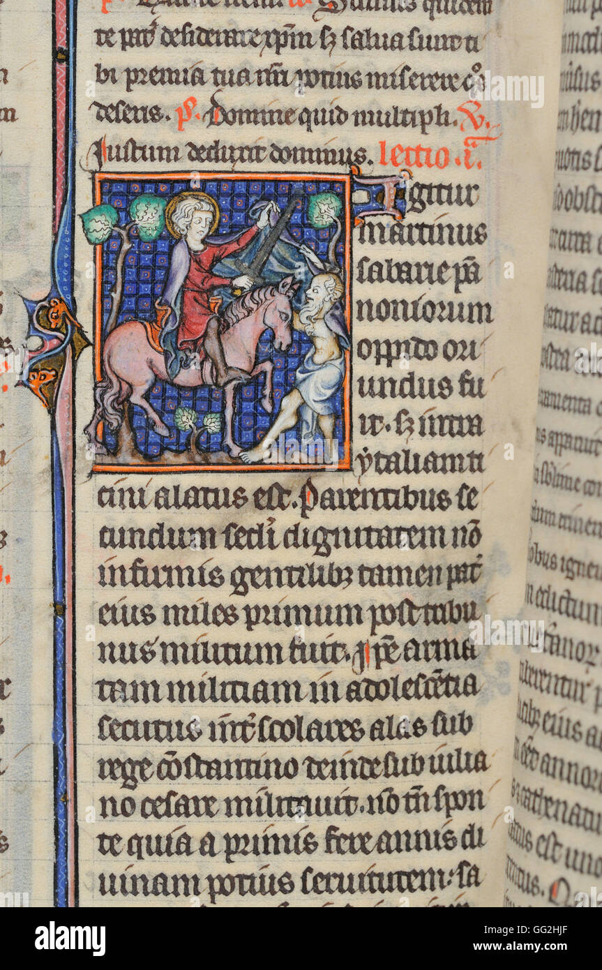 Folio 430 Early 14th Century Manuscript Parchment Stock Photos