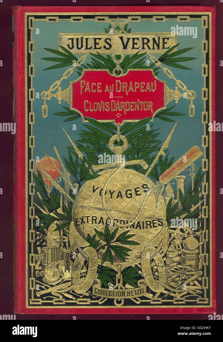 Cover Published as a serial novel, 1896 Les Voyages extraordinaires, Jules Verne Editions Hetzel Stock Photo
