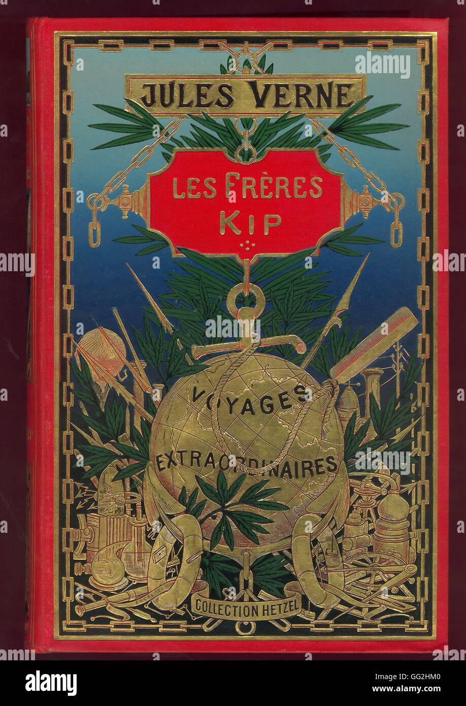 Cover Published as a serial novel, 1902 Les Voyages extraordinaires, Jules Verne Editions Hetzel Stock Photo