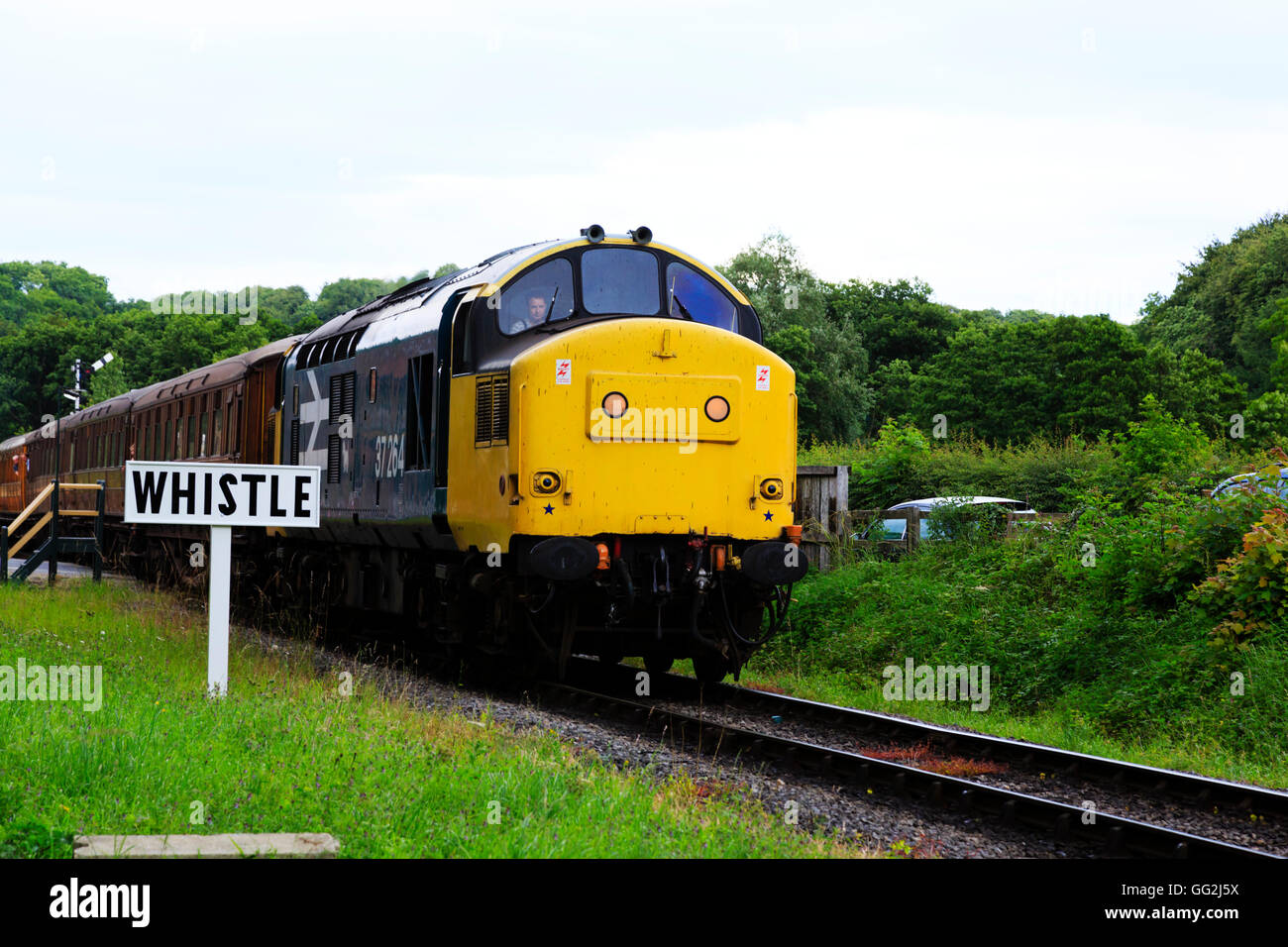 A diesel engine, 37264, BR Class 37, of the North Yorkshire Moors Railway. Stock Photo