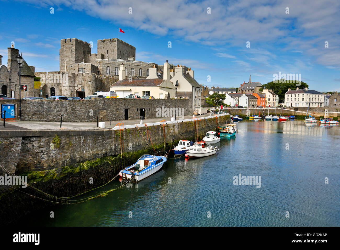 Castletown; Castle and Harbour; Isle of Man; UK Stock Photo