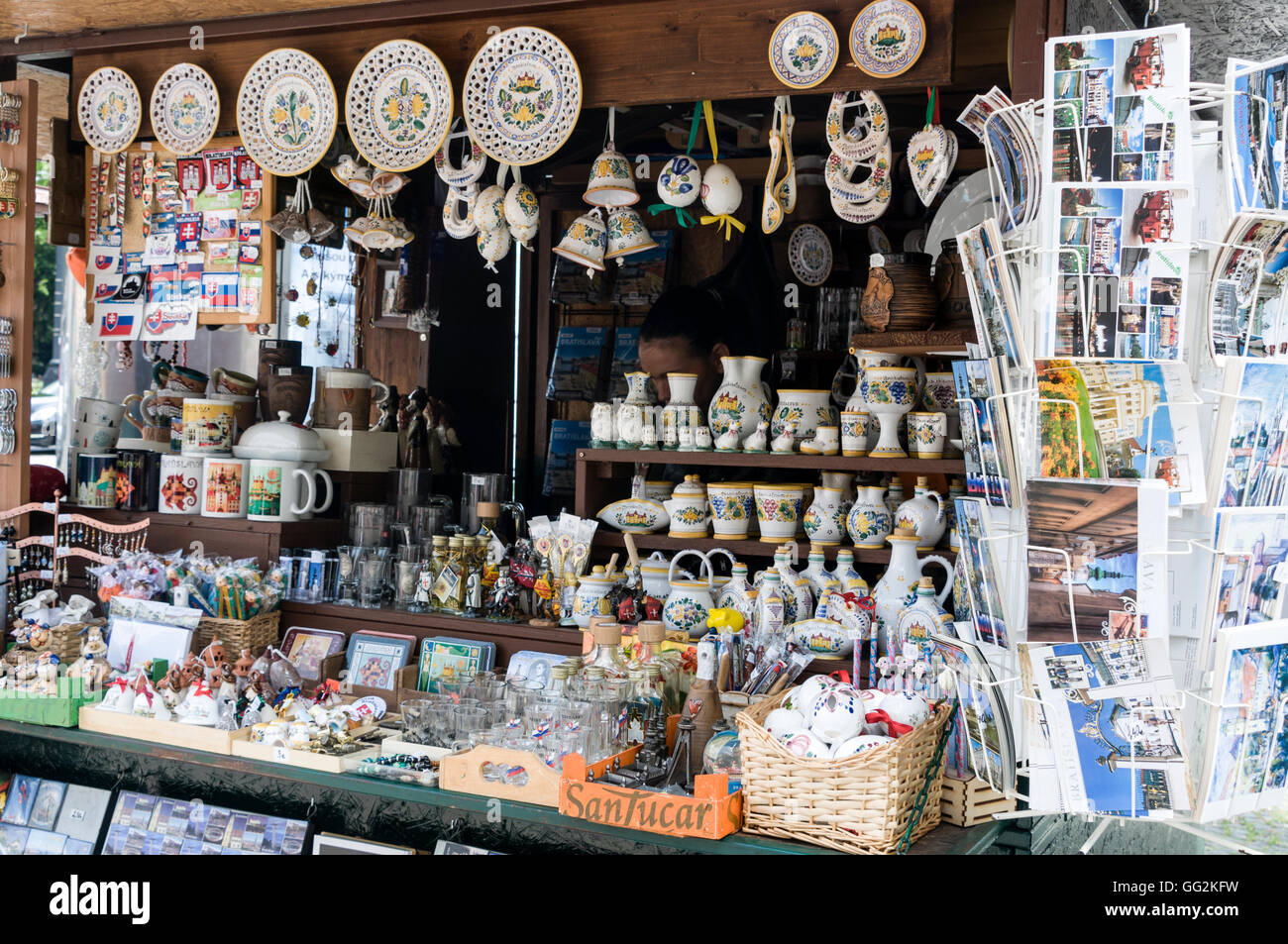 Tourist souvenir stalls on Hviezdoslavovo n??mestie (Hviezdoslavovo
