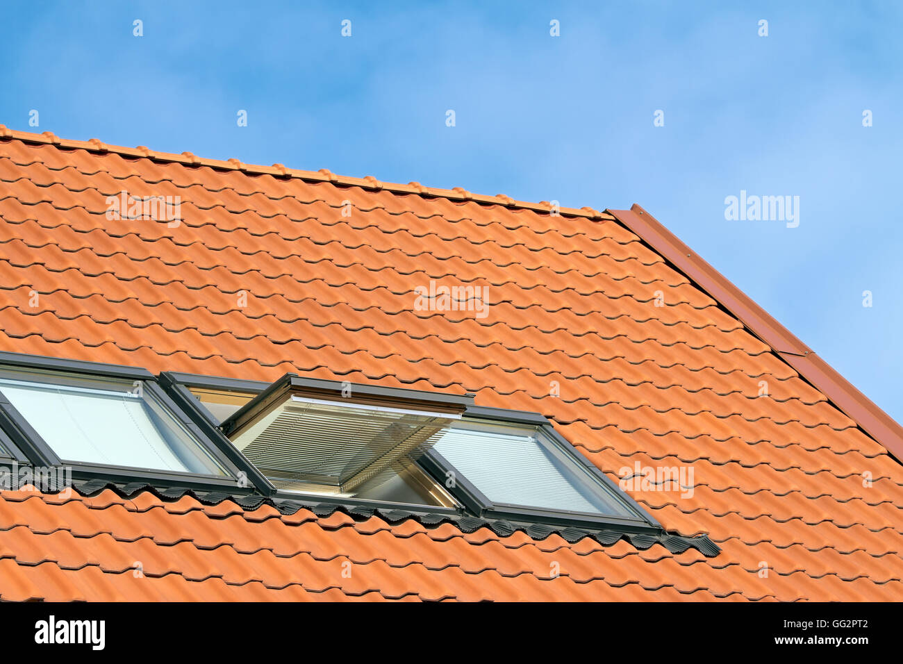 House roof and dormer windows detail Stock Photo