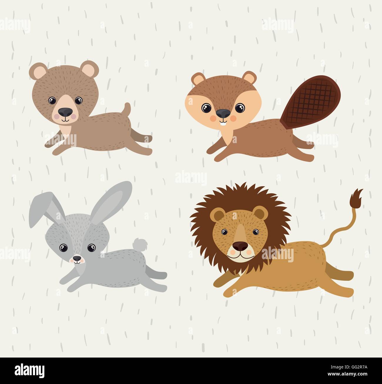 set cute animals wildlife icon Stock Vector Image & Art - Alamy